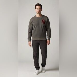 Psycho Bunny Gray Crewneck‎ Sweater with Red Accents